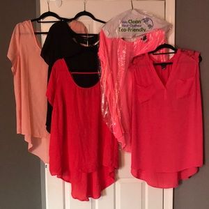 Lot of Five Torrid Chiffon Tops Size 3